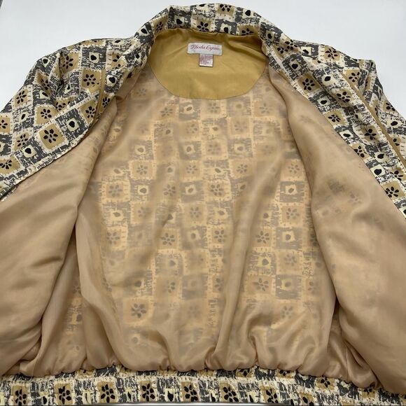 Rhoda Lynne Silk Vintage Light Zip Up Jacket Sz L - Picture 9 of 14
